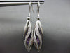 ESTATE 6.72CT DIAMOND & AAA AMETHYST 18KT WHITE GOLD MULTI WAVE HANGING EARRINGS