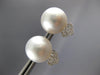 LARGE .30CT DIAMOND & AAA SOUTH SEA PEARL 18K WHITE GOLD 3D FLORAL STUD EARRINGS
