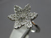 ESTATE WIDE .74CT DIAMOND 18KT WHITE GOLD 3D STAR OF DAVID FLOWER FUN RING