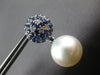 3.40CT DIAMOND AAA SAPPHIRE & SOUTH SEA PEARL 18K WHITE GOLD 3D HANGING EARRINGS