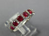 ESTATE 0.96CT DIAMOND & AAA RUBY 18KT WHITE GOLD 3D ROUND ANNIVERSARY RING