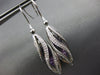 ESTATE 6.72CT DIAMOND & AAA AMETHYST 18KT WHITE GOLD MULTI WAVE HANGING EARRINGS