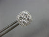 ESTATE LARGE 1.83CT DIAMOND 18KT WHITE GOLD 3D CLUSTER SQUARE HALO STUD EARRINGS
