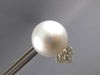 LARGE .30CT DIAMOND & AAA SOUTH SEA PEARL 18K WHITE GOLD 3D FLORAL STUD EARRINGS