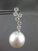 LARGE 1.05CT DIAMOND & AAA SOUTH SEA PEARL 18KT WHITE GOLD 3D HANGING EARRINGS