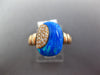 ESTATE .16CT DIAMOND & AAA OPAL 14KT ROSE GOLD 3D CLUSTER SQUARE FUN LOVE RING