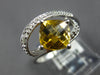 1.37CT DIAMOND & AAA CITRINE 14KT WHITE GOLD CUSHION & ROUND LOVE KNOT FUN RING