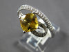 1.37CT DIAMOND & AAA CITRINE 14KT WHITE GOLD CUSHION & ROUND LOVE KNOT FUN RING