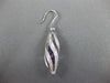 ESTATE 6.72CT DIAMOND & AAA AMETHYST 18KT WHITE GOLD MULTI WAVE HANGING EARRINGS