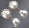 EXTRA LARGE 1.65CT DIAMOND & AAA SOUTH SEA PEARL 18K WHITE GOLD CLIP ON EARRINGS
