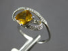 1.37CT DIAMOND & AAA CITRINE 14KT WHITE GOLD CUSHION & ROUND LOVE KNOT FUN RING