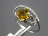 1.37CT DIAMOND & AAA CITRINE 14KT WHITE GOLD CUSHION & ROUND LOVE KNOT FUN RING