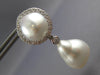 EXTRA LARGE 1.65CT DIAMOND & AAA SOUTH SEA PEARL 18K WHITE GOLD CLIP ON EARRINGS