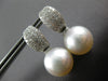 1.12CT DIAMOND & AAA SOUTH SEA PEARL 18KT WHITE GOLD 3D HUGGIE HANGING EARRINGS