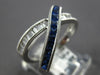 WIDE 1.85CT DIAMOND & AAA SAPPHIRE 14K WHITE GOLD BAGUETTE & PRINCESS CUT X RING