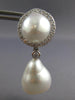 EXTRA LARGE 1.65CT DIAMOND & AAA SOUTH SEA PEARL 18K WHITE GOLD CLIP ON EARRINGS