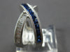 WIDE 1.85CT DIAMOND & AAA SAPPHIRE 14K WHITE GOLD BAGUETTE & PRINCESS CUT X RING