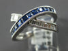 WIDE 1.85CT DIAMOND & AAA SAPPHIRE 14K WHITE GOLD BAGUETTE & PRINCESS CUT X RING