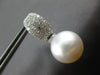 1.12CT DIAMOND & AAA SOUTH SEA PEARL 18KT WHITE GOLD 3D HUGGIE HANGING EARRINGS