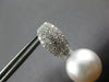 1.12CT DIAMOND & AAA SOUTH SEA PEARL 18KT WHITE GOLD 3D HUGGIE HANGING EARRINGS