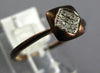 ESTATE SMALL .08CT DIAMOND 14KT BROWN GOLD 3D CLUSTER SQUARE DIAGONAL FUN RING