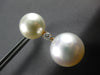 ESTATE LARGE .28CT DIAMOND & AAA SOUTH SEA PEARL 18KT ROSE GOLD HANGING EARRINGS
