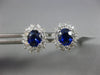 1.93CT DIAMOND & AAA SAPPHIRE 18KT WHITE GOLD OVAL & ROUND FLOWER STUD EARRINGS