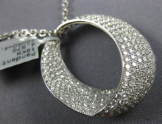 4.25CT DIAMOND 18K WHITE GOLD 3D MULTI ROW INSIDE OUT LOVE KNOT CIRCULAR PENDANT
