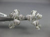 .80CT DIAMOND 14K WHITE GOLD 3D MULTI HEART LEAF BRANCH CLIP ON HANGING EARRINGS