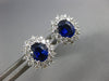 1.93CT DIAMOND & AAA SAPPHIRE 18KT WHITE GOLD OVAL & ROUND FLOWER STUD EARRINGS