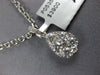 .94CT DIAMOND 18KT WHITE GOLD CLUSTER INVISIBLE ROUND TEAR DROP FLOATING PENDANT