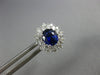 1.93CT DIAMOND & AAA SAPPHIRE 18KT WHITE GOLD OVAL & ROUND FLOWER STUD EARRINGS