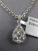 .94CT DIAMOND 18KT WHITE GOLD CLUSTER INVISIBLE ROUND TEAR DROP FLOATING PENDANT