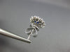 1.93CT DIAMOND & AAA SAPPHIRE 18KT WHITE GOLD OVAL & ROUND FLOWER STUD EARRINGS