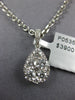 .94CT DIAMOND 18KT WHITE GOLD CLUSTER INVISIBLE ROUND TEAR DROP FLOATING PENDANT