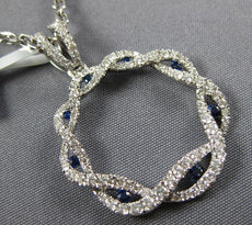 .92CT DIAMOND & AAA SAPPHIRE 18KT WHITE GOLD 3D INFINITY CIRCLE OF LIFE PENDANT
