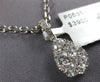 .94CT DIAMOND 18KT WHITE GOLD CLUSTER INVISIBLE ROUND TEAR DROP FLOATING PENDANT