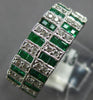 1.75CT DIAMOND & AAA EMERALD 14KT WHITE GOLD BAGUETTE MULTI ROW ANNIVERSARY RING