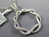 .92CT DIAMOND & AAA SAPPHIRE 18KT WHITE GOLD 3D INFINITY CIRCLE OF LIFE PENDANT