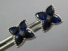 2.08CT DIAMOND & AAA SAPPHIRE 18KT WHITE GOLD CLASSIC FLOWER STAR STUD EARRINGS