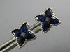 2.08CT DIAMOND & AAA SAPPHIRE 18KT WHITE GOLD CLASSIC FLOWER STAR STUD EARRINGS