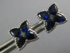 2.08CT DIAMOND & AAA SAPPHIRE 18KT WHITE GOLD CLASSIC FLOWER STAR STUD EARRINGS