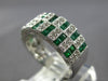 1.75CT DIAMOND & AAA EMERALD 14KT WHITE GOLD BAGUETTE MULTI ROW ANNIVERSARY RING
