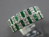 1.75CT DIAMOND & AAA EMERALD 14KT WHITE GOLD BAGUETTE MULTI ROW ANNIVERSARY RING