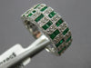 1.75CT DIAMOND & AAA EMERALD 14KT WHITE GOLD BAGUETTE MULTI ROW ANNIVERSARY RING