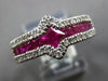 1.57CT DIAMOND & AAA RUBY 18KT WHITE GOLD 3D ROUND & PRINCESS DOUBLE V FUN RING