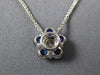 ESTATE .96CT DIAMOND & AAA SAPPHIRE 18KT WHITE GOLD CLASSIC FLOWER LOVE NECKLACE