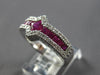 1.57CT DIAMOND & AAA RUBY 18KT WHITE GOLD 3D ROUND & PRINCESS DOUBLE V FUN RING
