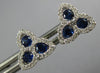 .68CT DIAMOND & AAA SAPPHIRE 18KT WHITE GOLD TRILLION FLOWER STAR STUD EARRINGS