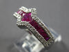 1.57CT DIAMOND & AAA RUBY 18KT WHITE GOLD 3D ROUND & PRINCESS DOUBLE V FUN RING